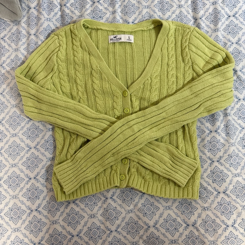 Hollister Women's Lime Green Cardigan